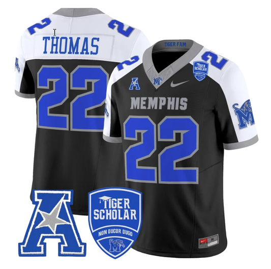 Brandon Thomas Jersey #22 Memphis Tigers 2024 Vapor Stitched Black Alternate by My Store