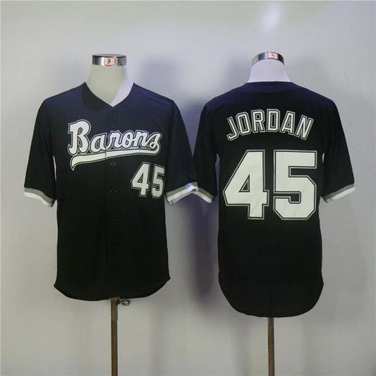 Birmingham Barons #45 Michael Jordan Movie Baseball Jersey Black by My Store