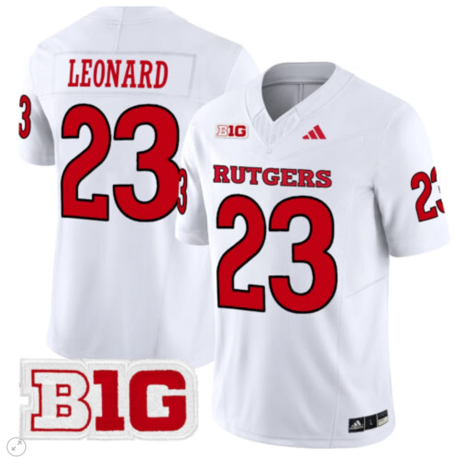 Brian Leonard Jersey #23 Rutgers Scarlet Knights Vapor Limited Football White by My Store