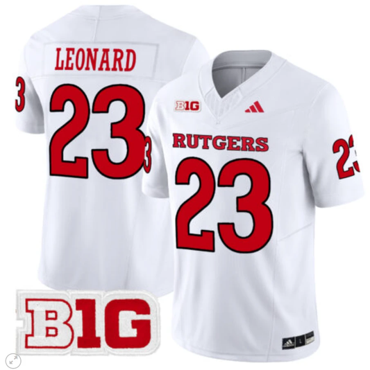 Brian Leonard Jersey #23 Rutgers Scarlet Knights Vapor Limited Football White by My Store
