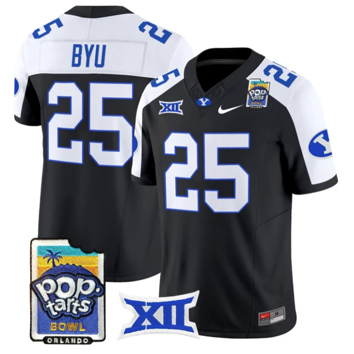 BYU Jersey #25 BYU Cougars 2025 Pop-Tarts Patch Vapor Limited Stitched by My Store NCAA Football Jerseys