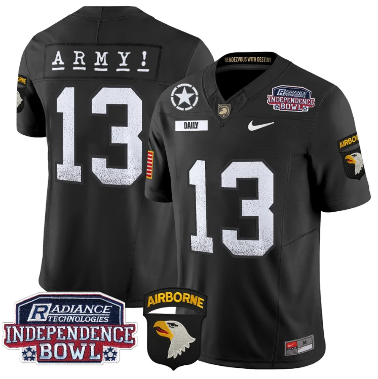 Bryson Daily Jersey #13 Army Black Knights Independence Bowl Patch Black by My Store