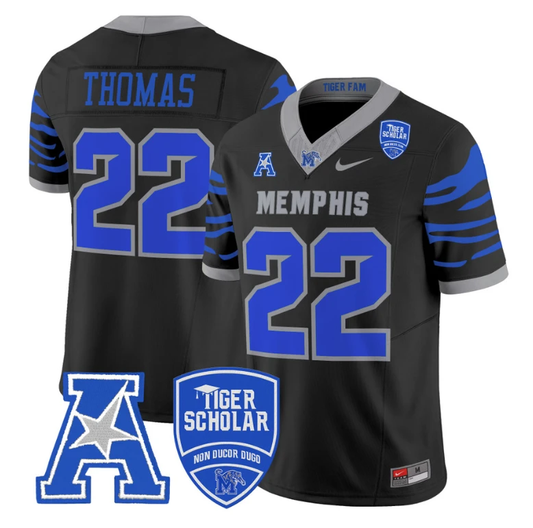 Brandon Thomas Jersey #22 Memphis Tigers 2024 Vapor Limited Stitched Black by My Store