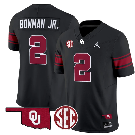 Billy Bowman Jr Jersey #2 Oklahoma Sooners Football Throwback Vapor Limited Stitched Black by My Store