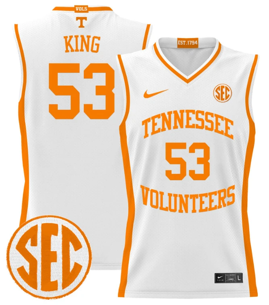 Bernard King Jersey #53 Tennessee Vols 2024 Lightweight Basketball White by My store basketball