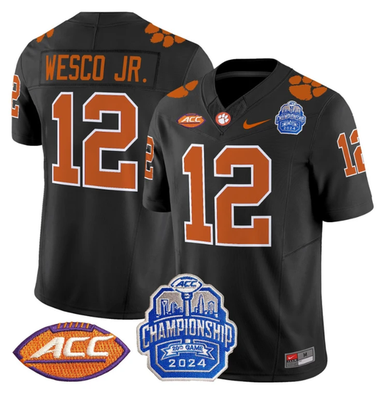 Bryant Wesco Jr Jersey #12 Clemson Tigers 2024 ACC Championship Patch Black by My Store