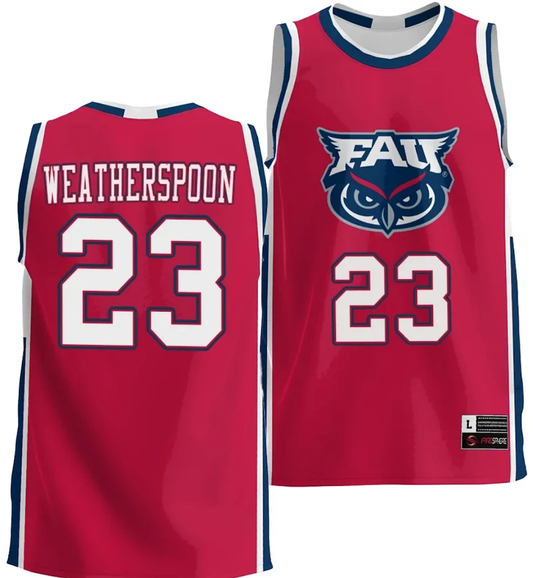 Brandon Weatherspoon Jersey #23 FAU Owls NIL Basketball Lightweight Red by My store basketball