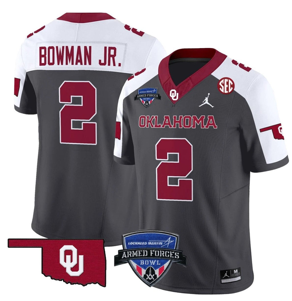 Billy Bowman Jr Jersey #2 Oklahoma Sooners 2025 Armed Forces Bowl Patch Special by My Store