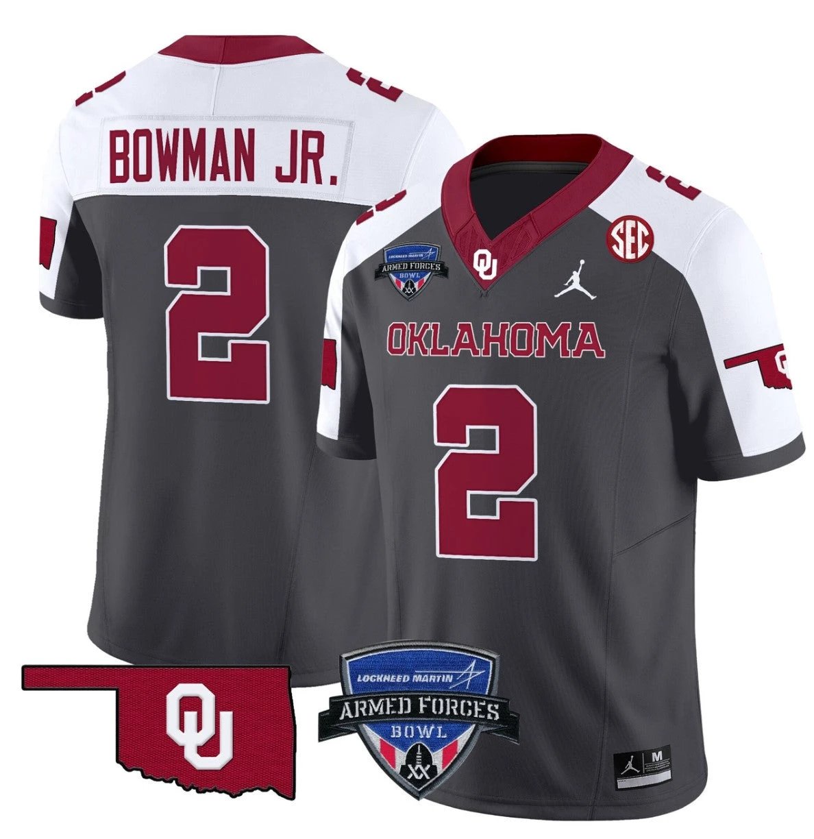 Billy Bowman Jr Jersey #2 Oklahoma Sooners 2025 Armed Forces Bowl Patch Special by My Store