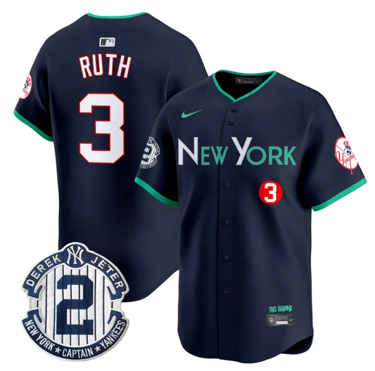 Babe Ruth Jersey #3 New York Yankees City Connect Vapor Premier Limited Stitched Navy by My Store