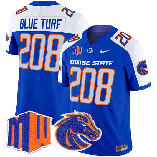 Blue Turf Jersey #208 Boise State Broncos 2025 Vapor Stitched Royal Alternate by My Store