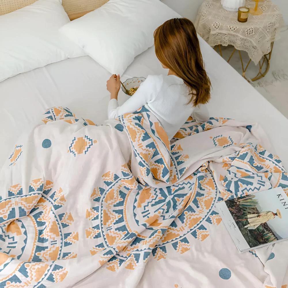 Rustic Wanderer Cotton Blanket by Casa & Beyond