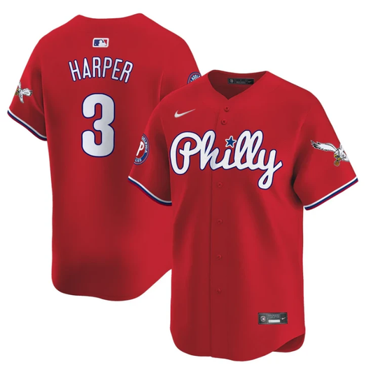 Bryce Harper Jersey #3 Phillies and Eagles Vapor Premier Limited Stitched Red by My Store