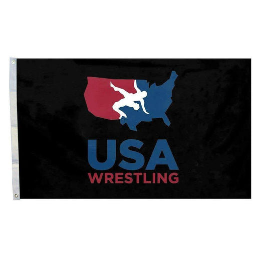 BLACK USA Wrestling Logo Flag For Wrestling Season 3x5 Foot Man Cave Garage Dorm by flagsjustdoit