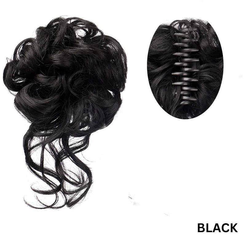 Messy Bun Hair Wavy Curly with Claw Clip Super Natural Look Bowlift by Bowlift