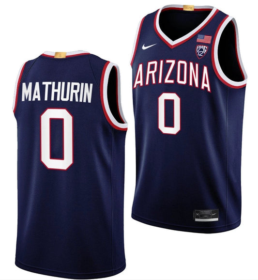 Bennedict Mathurin Jersey Arizona Wildcats College Basketball Limited #0 by My store basketball