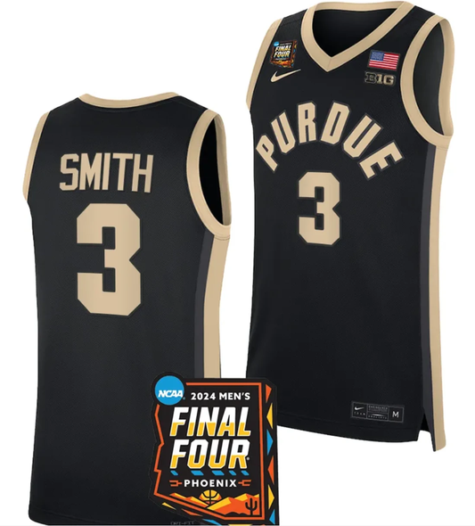 Braden Smith Jersey #3 Purdue Boilermakers 2024 NCAA March Madness Final Four Basketball Black by My store basketball