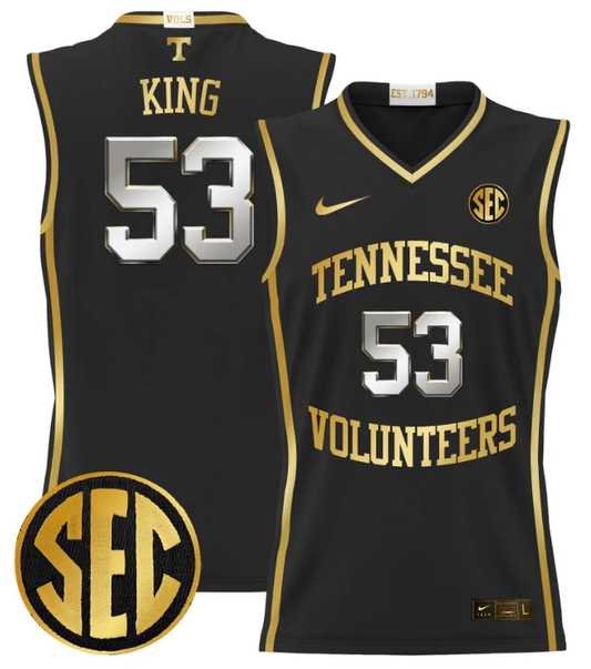Bernard King Jersey #53 Tennessee Vols 2024 Lightweight Basketball Black Gold by My store basketball