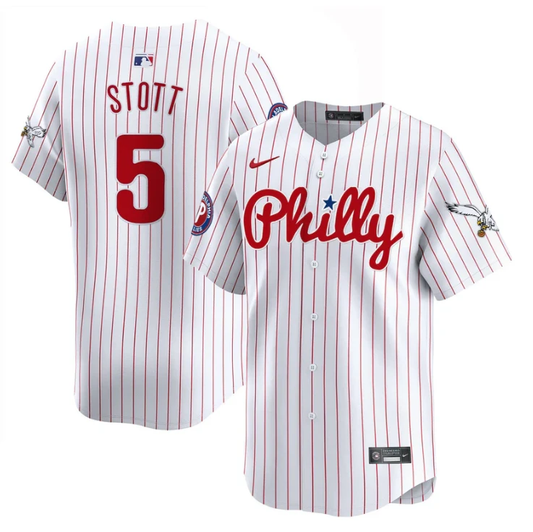 Bryson Stott Jersey #5 Phillies and Eagles Vapor Premier Limited Stitched Pinstripe by My Store