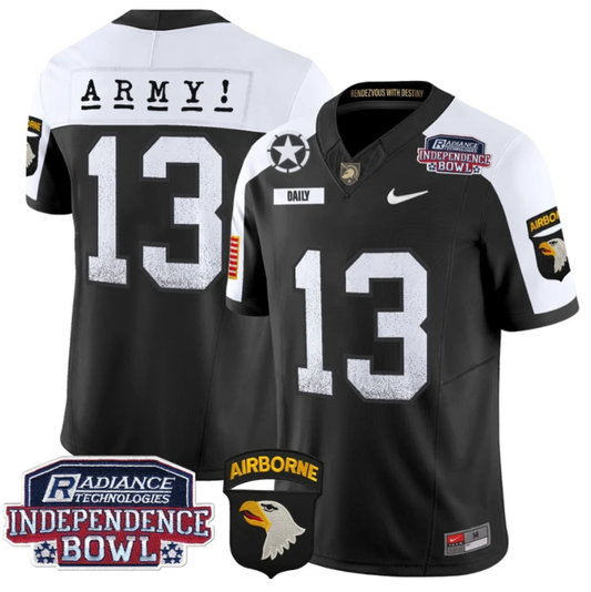 Bryson Daily Jersey #13 Army Black Knights Independence Bowl Patch Black Alternate by My Store