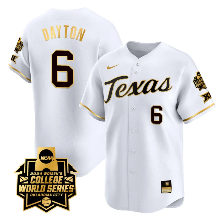 Bella Dayton Jersey #6 Texas AM Aggies 2024 College World Series Patch Vapor Premier Limited NCAA Baseball Stitched White Gold by My Store