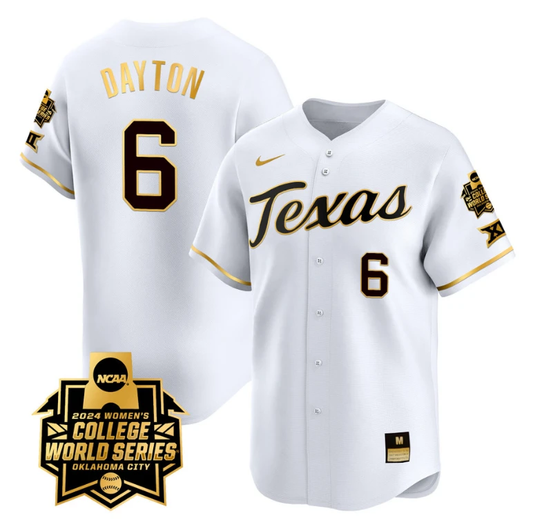Bella Dayton Jersey #6 Texas AM Aggies 2024 College World Series Patch Vapor Premier Limited NCAA Baseball Stitched White Gold by My Store