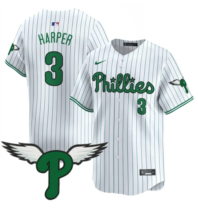 Bryce Harper Jersey #3 Philadelphia Phillies 2025 Vapor Premier Limited Stitched Pinstripe by My Store