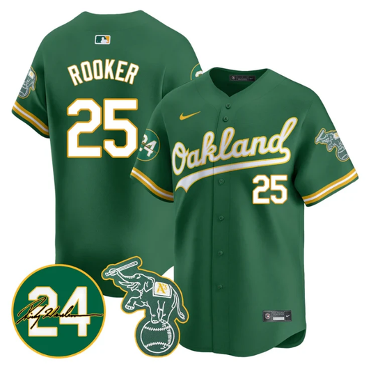Brent Rooker Jersey #25 Oakland Athletics 2025 Rickey Henderson Memorial Stitched Green by My Store