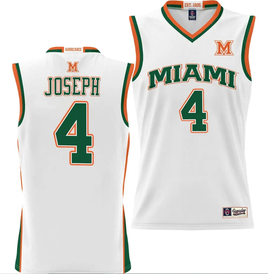 Bensley Joseph Jersey #4 Miami Hurricanes NIL College Basketball Lightweight White by My store basketball