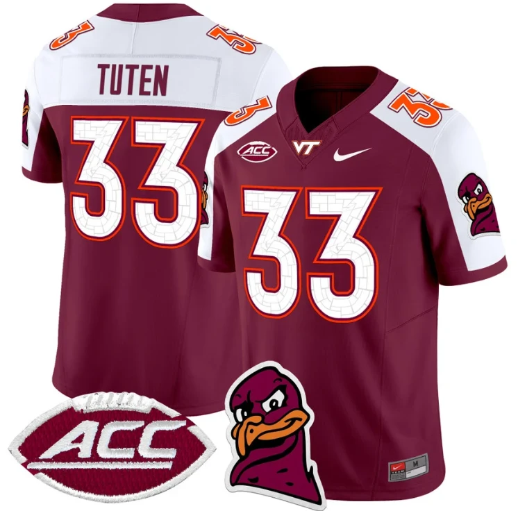Bhayshul Tuten Jersey #33 Virginia Tech Hokies Vapor Limited College Football Maroon Alternate by My Store