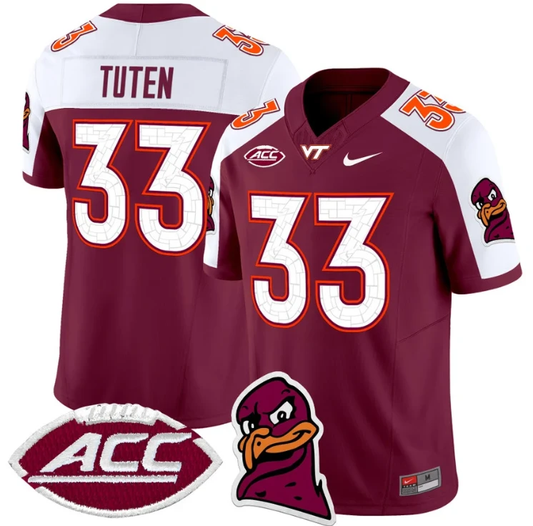 Bhayshul Tuten Jersey #33 Virginia Tech Hokies Vapor Limited College Football Maroon Alternate by My Store