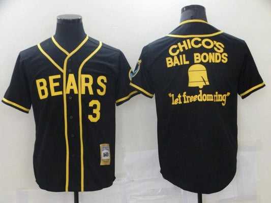 Bad News Bears Jersey Movie 1976 Chico's Bail Bonds 3 Kelly Leak Movie Baseball Jersey by My Store
