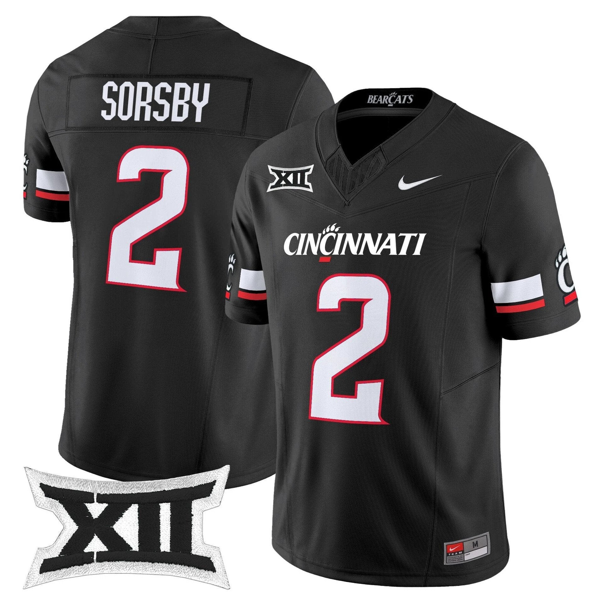 Brendan Sorsby Jersey #2 Cincinnati Bearcats 2025 Vapor Limited Stitched Black by My Store