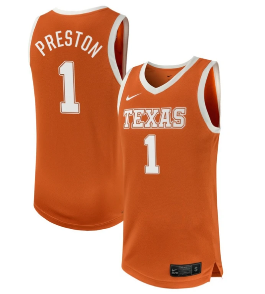 Bryanna Preston Jersey #1 Texas Longhorns NIL Basketball Texas Orange by My store basketball