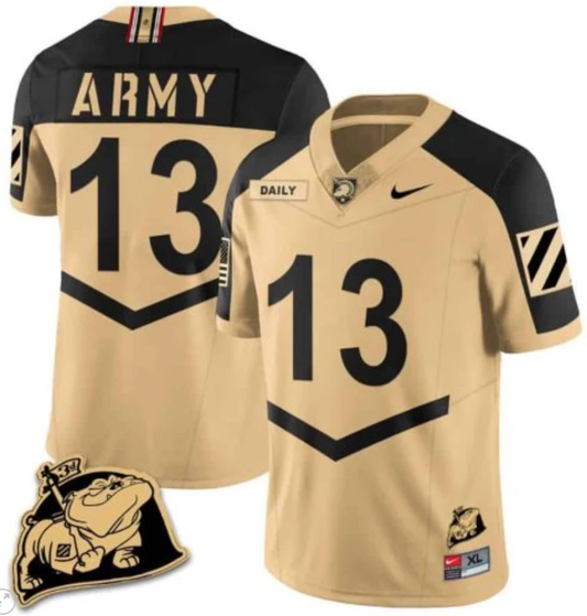 Bryson Daily Jersey #13 Army Black Knights Jersey Rocky The Bulldog Patch Vapor Limited College Football Stitched Gold Alternate by My Store
