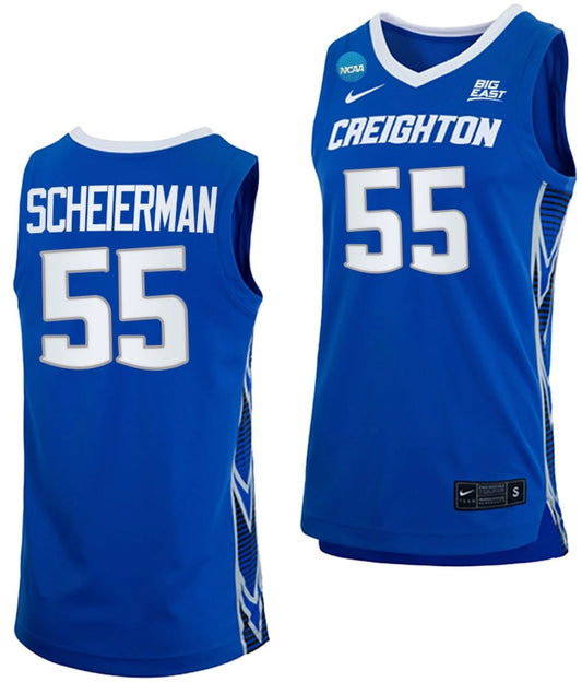 Baylor Scheierman Jersey Creighton Bluejays College Basketball 2023 NCAA March Madness Blue #55 by My store basketball
