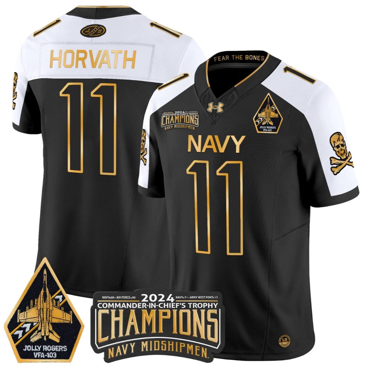 Blake Horvath Jersey #11 Navy Midshipmen Commander-in-chief's Trophy Alternate by NCAA Football Jersey