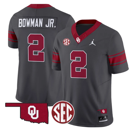 Billy Bowman Jr Jersey #2 Oklahoma Sooners Football Throwback Vapor Limited Stitched Anthracite by My Store