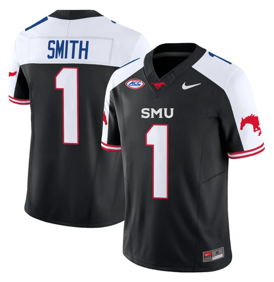 Brashard Smith Jersey #1 SMU Mustangs Icy College Football Vapor Limited Black Alternate by My Store
