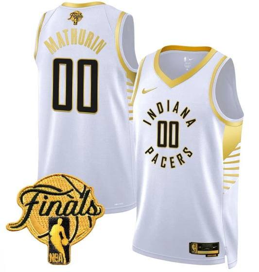 Bennedict Mathurin Jersey #00 Indiana Pacers 2025 Finals Swingman Stitched White Gold by My store basketball