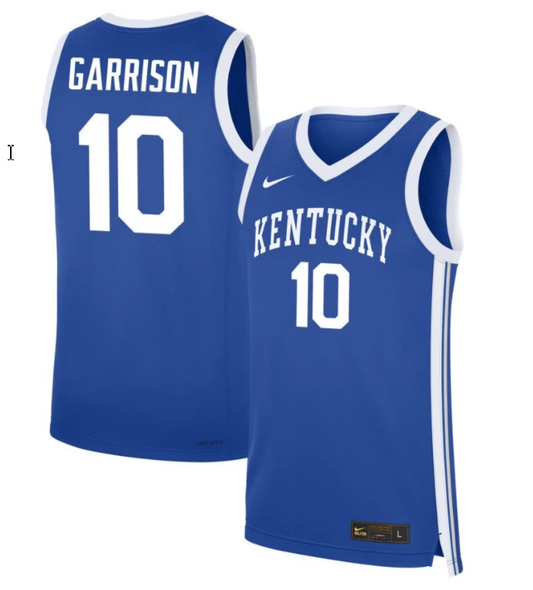 Brandon Garrison Jersey #10 Kentucky Wildcats NIL Basketball Royal by My store basketball