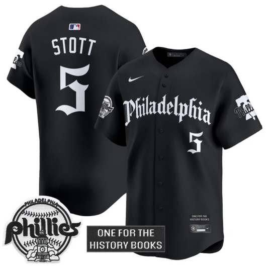 Bryson Stott Jersey #5 Phillies Retro Newspaper Edition Vapor Premier Limited Stitched Black by My Store