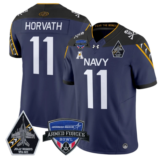 Blake Horvath Jersey #11 Navy Midshipmen 2025 Armed Forces Bowl Football Navy by My Store