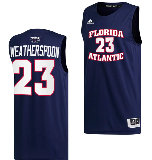 Brandon Weatherspoon Jersey #23 FAU Owls College Basketball Replica Navy by My store basketball