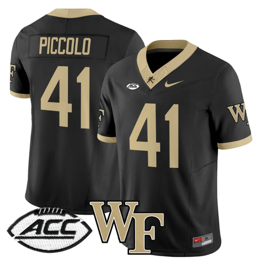 Brian Piccolo Jersey #41 Wake Forest Demon Deacons 2024 Stitched Black by My Store