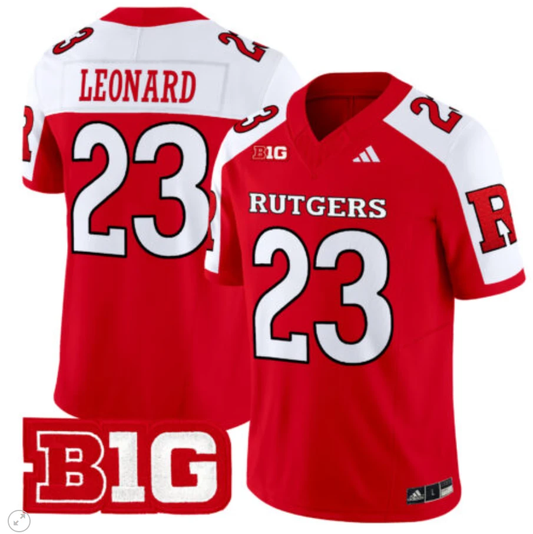 Brian Leonard Jersey #23 Rutgers Scarlet Knights Vapor Limited Football Red Alternate by My Store