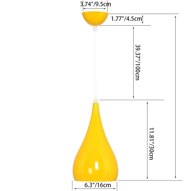 Nordic Iron Wood Aluminum Pumpkin Water Drop 1-Light Pendant Light for Dining Room by BowLift