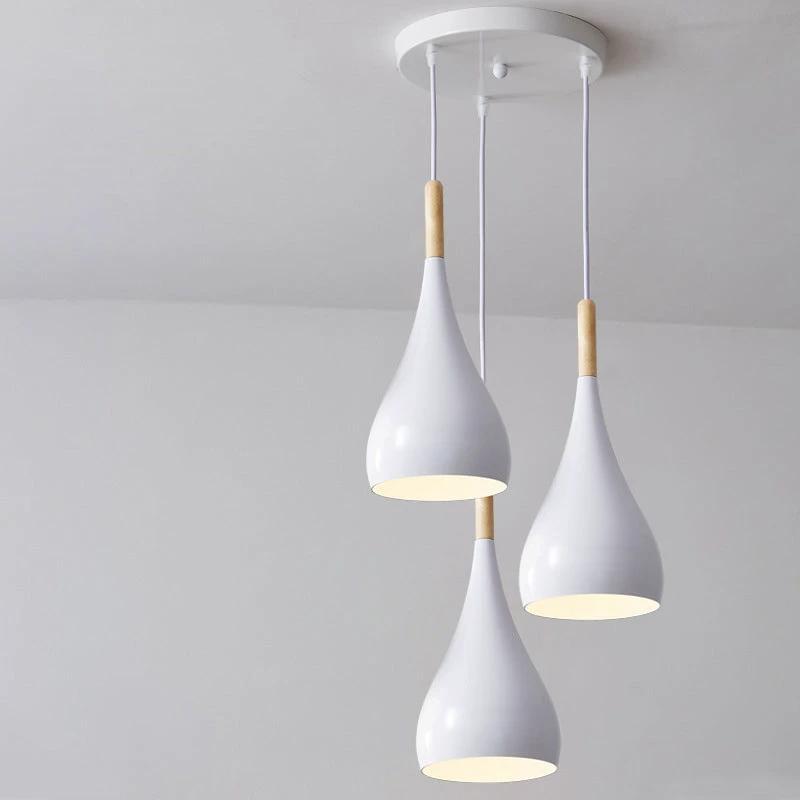 Nordic Iron Wood Aluminum Pumpkin Water Drop 1-Light Pendant Light for Dining Room by BowLift