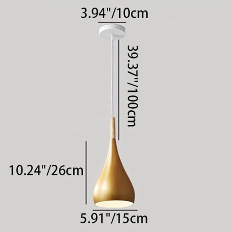 Nordic Iron Wood Aluminum Pumpkin Water Drop 1-Light Pendant Light for Dining Room by BowLift