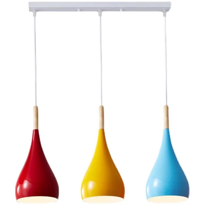 Nordic Iron Wood Aluminum Pumpkin Water Drop 1-Light Pendant Light for Dining Room by BowLift